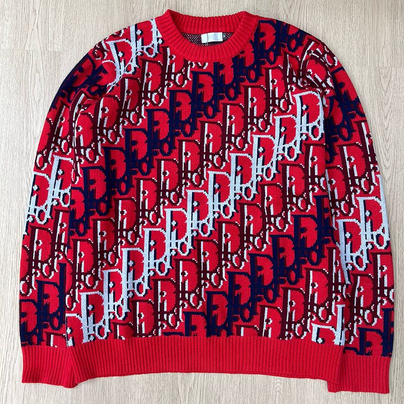 DC1   Unisex All-over Multicolor Logo Jacquard Crew Neck Sweater clothes