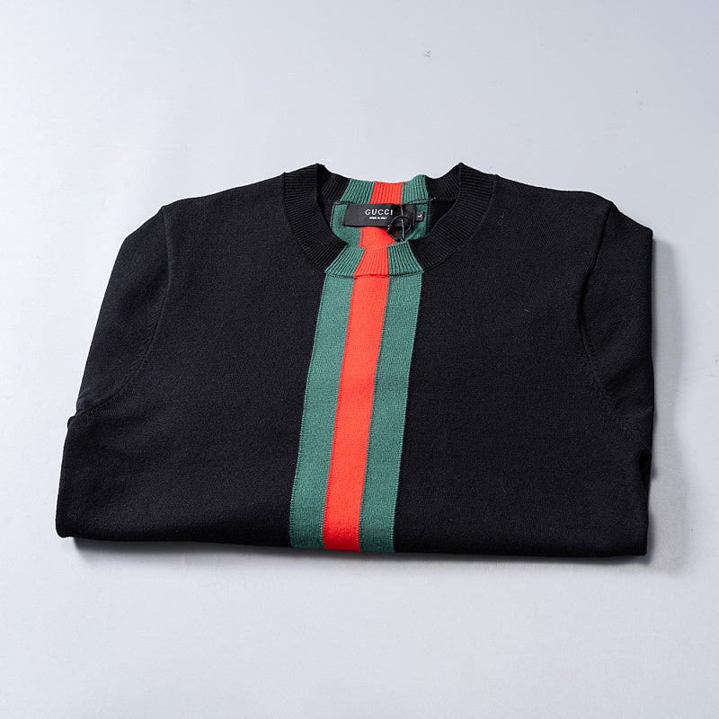 GC01   Autumn and Winter Classic Green Red Green Jacquard Sweater Clothes