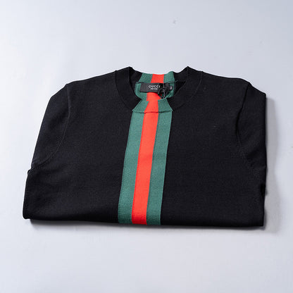 GC01   Autumn and Winter Classic Green Red Green Jacquard Sweater Clothes