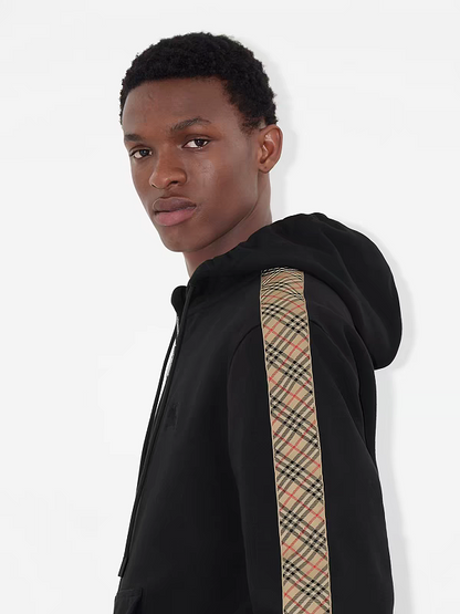 UC07  Men's and women's cotton looped plaid cardigan hooded zipper jacket  set Clothes