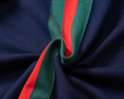 GC01   Autumn and Winter Classic Green Red Green Jacquard Sweater Clothes