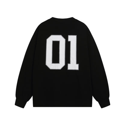 BC01  Double yarn cotton fabric basketball retro long sleeved top clothes