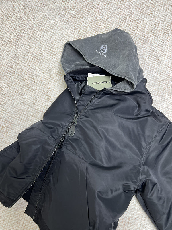 BC03   Cotton jacket with double ring zipper, black flight suit jacket, warm jacket  clothes