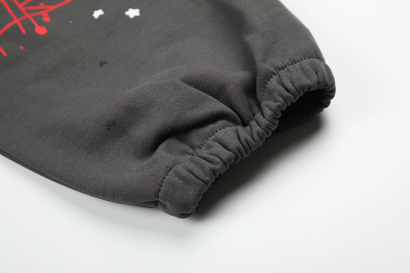 SC02  Men's and women's simple and fashionable looped black carbon gray set  clothes
