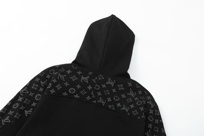 LC05  Men's and women's all cotton David hoodie with hooded and floral patchwork hoodie clothes