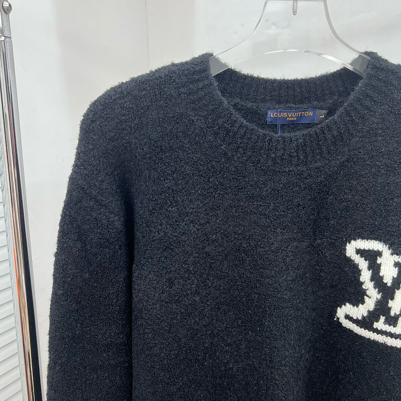 LC03   Men's and women's classic letter jacquard round neck sweater in front and back clothes