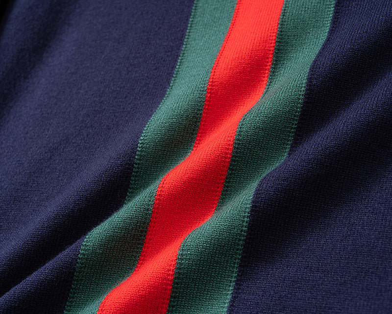 GC01   Autumn and Winter Classic Green Red Green Jacquard Sweater Clothes