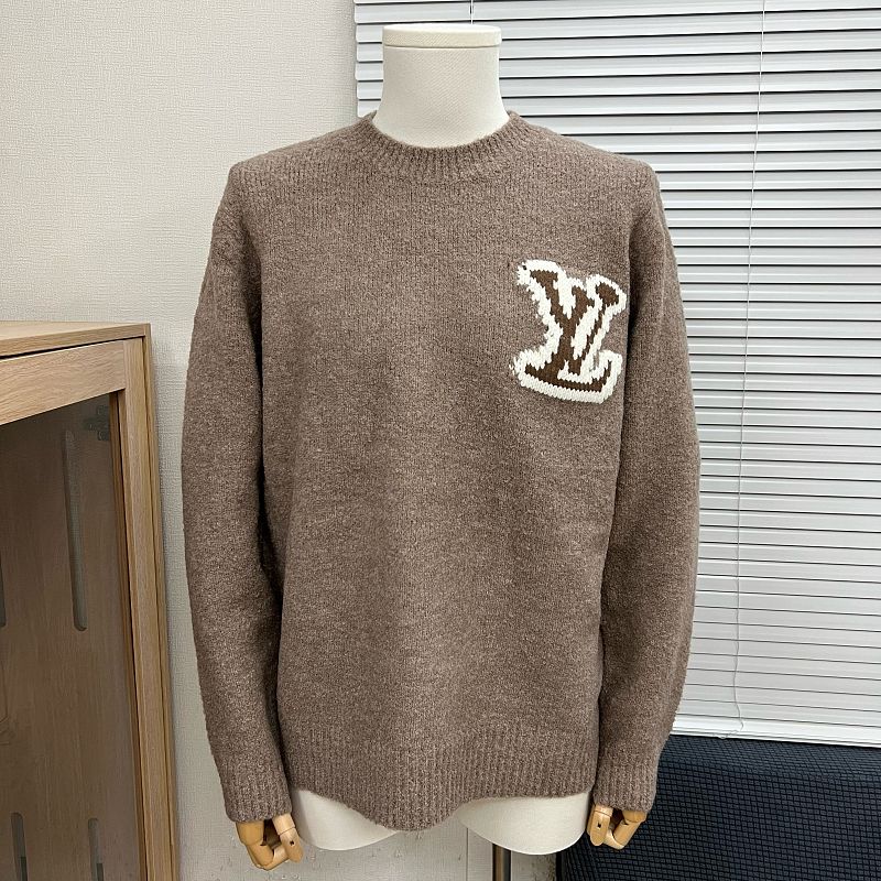 LC03   Men's and women's classic letter jacquard round neck sweater in front and back clothes