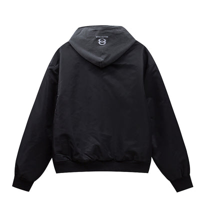 BC03   Cotton jacket with double ring zipper, black flight suit jacket, warm jacket  clothes