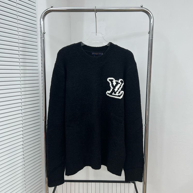 LC03   Men's and women's classic letter jacquard round neck sweater in front and back clothes
