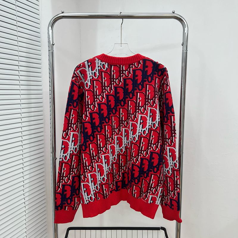 DC1   Unisex All-over Multicolor Logo Jacquard Crew Neck Sweater clothes