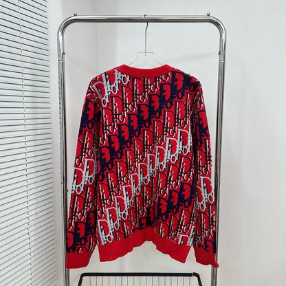 DC1   Unisex All-over Multicolor Logo Jacquard Crew Neck Sweater clothes