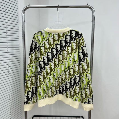 DC1   Unisex All-over Multicolor Logo Jacquard Crew Neck Sweater clothes