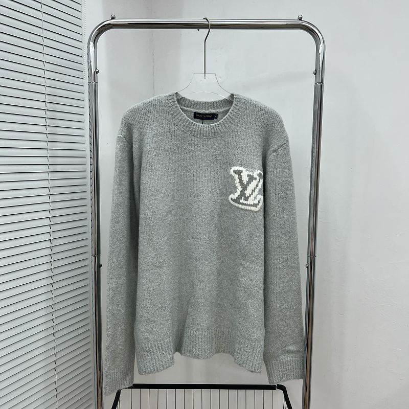 LC03   Men's and women's classic letter jacquard round neck sweater in front and back clothes