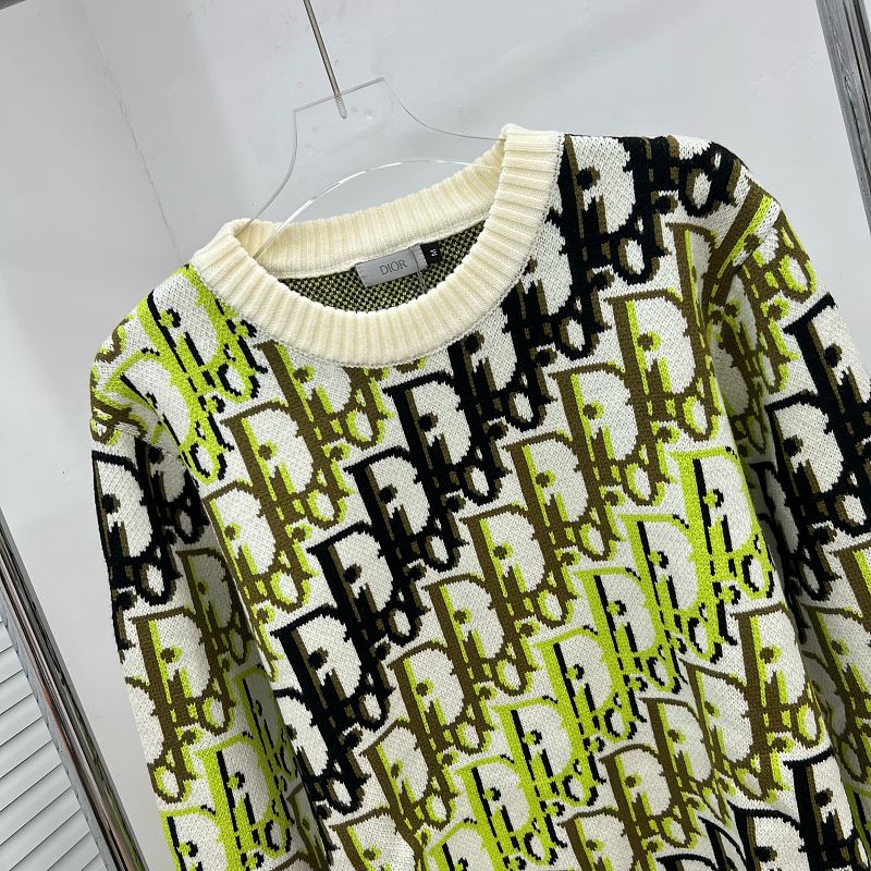 DC1   Unisex All-over Multicolor Logo Jacquard Crew Neck Sweater clothes